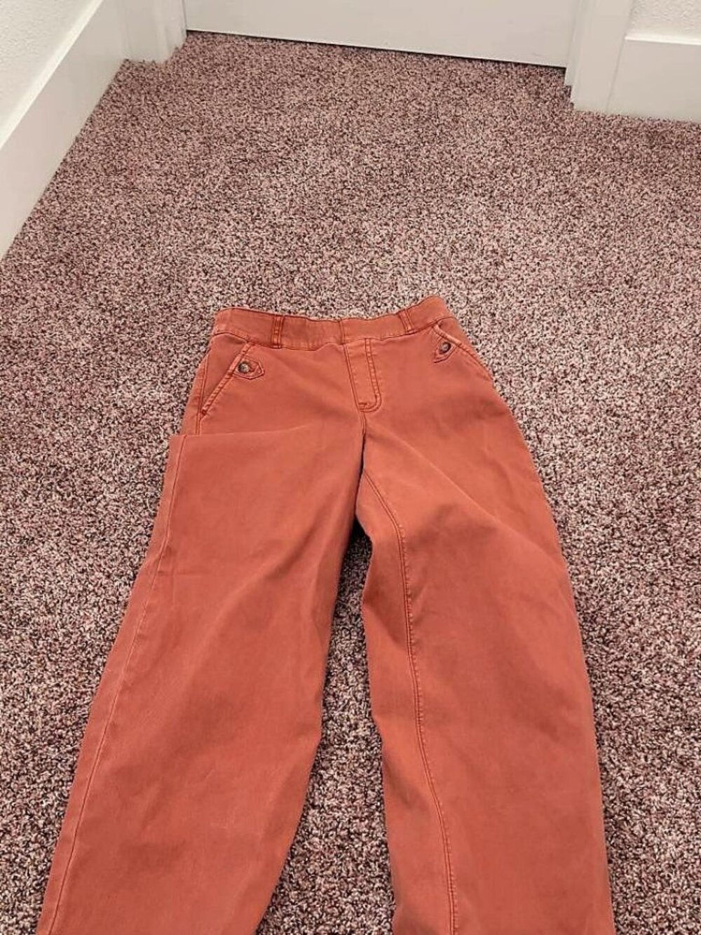Spanx Women's Pants Size Small Red Orange Pull On Wide Leg